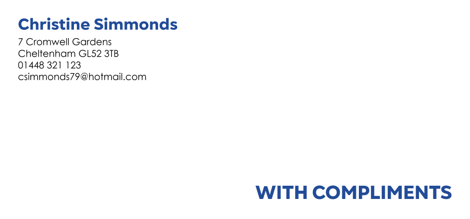 Personalised Stationery : Compliment Slips : Crommwell