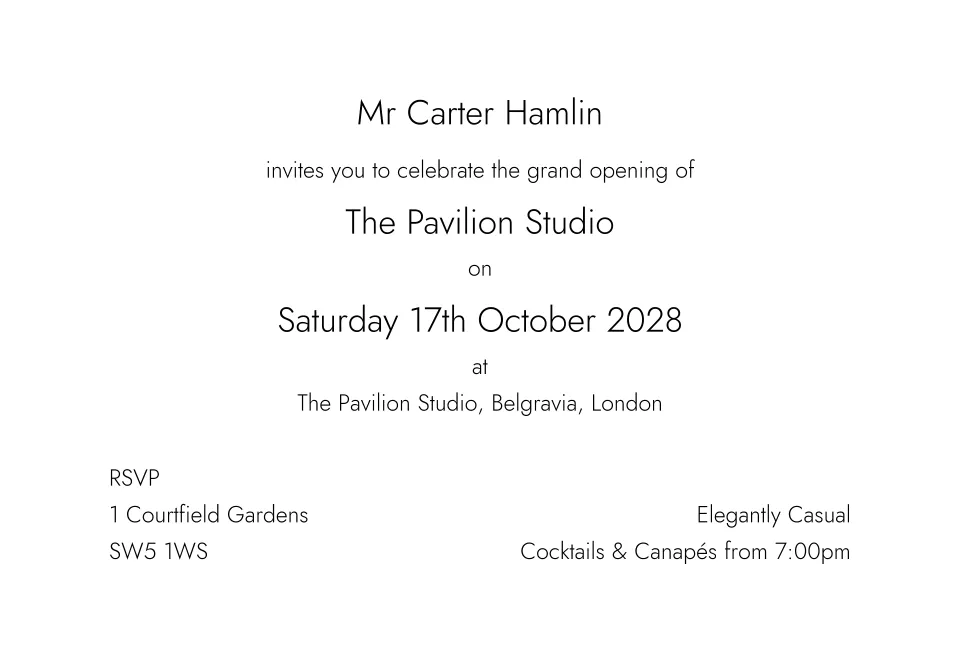 Belgravia - Personalised Luxury DQ Invitation Ultra Cards Formal | from Personalsied Stationery