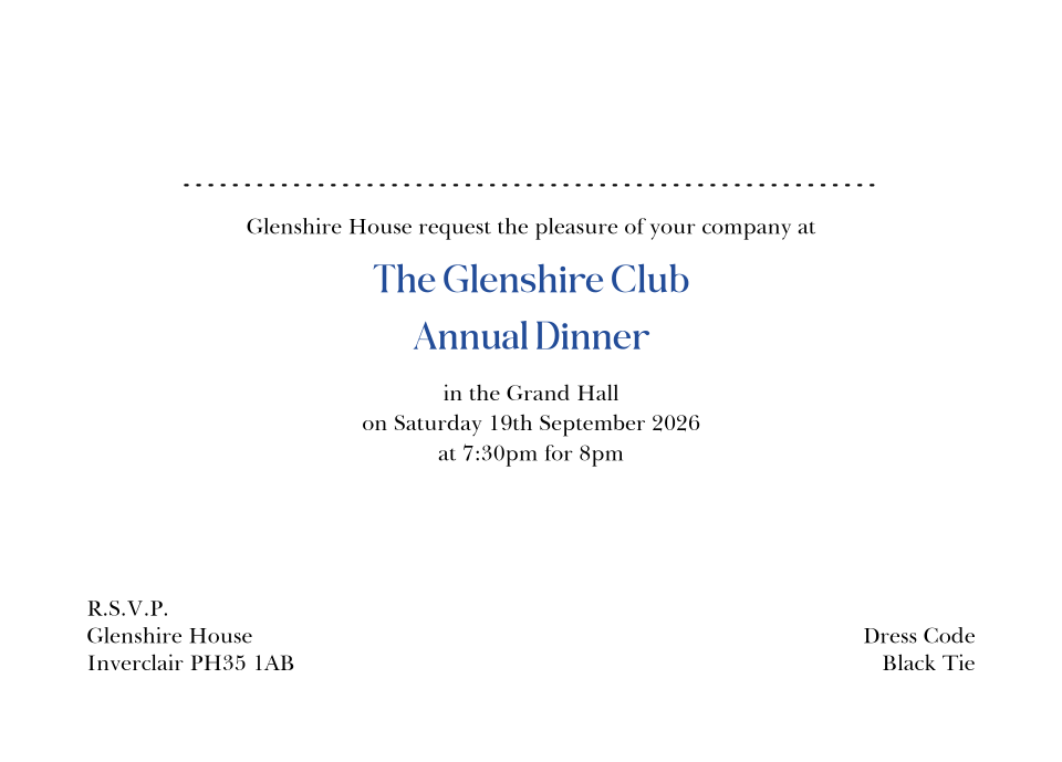 Personalised Stationery : A6 Invitation Cards : Glenshire