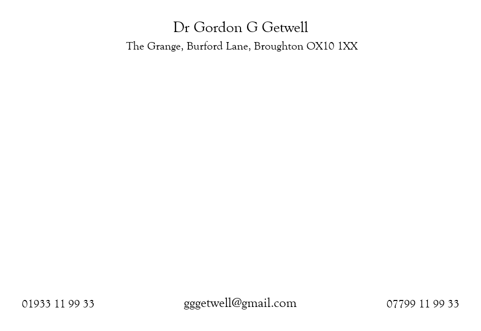 "Broughton - A6 Thermographic Cards"