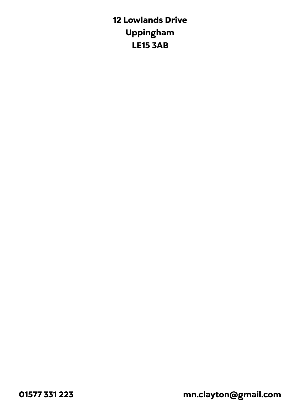 Uppingham - A5 Thermographic Letterhead