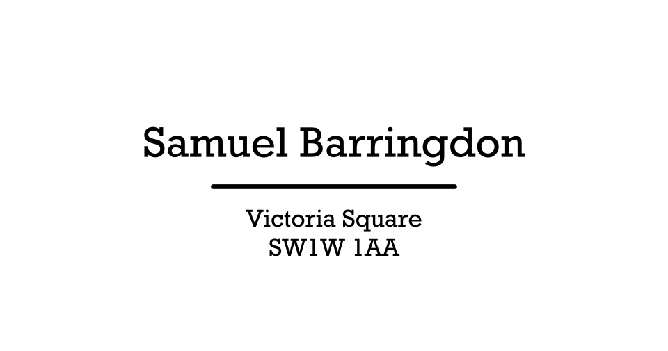 Personalised Stationery : St James : Barringdon