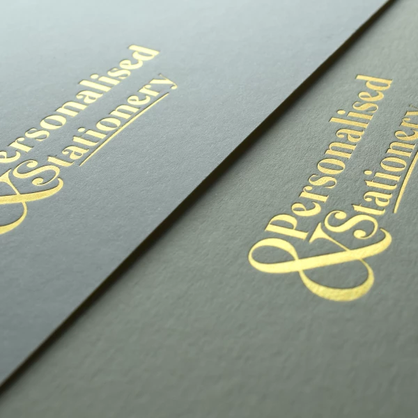 Hot Foiled Stationery - Feel the shine - Gold Foiling adds a tactile finish to your stationery along with a glittering shine - and it doesn't have to be gold; other colour foils are available.