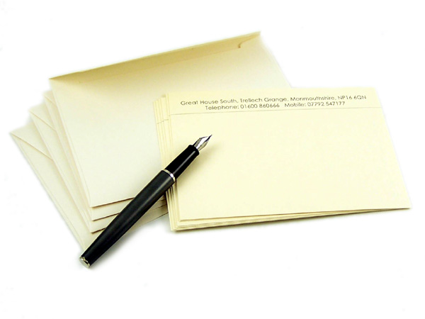 Personalised Correspondence Cards from Personalised Stationery