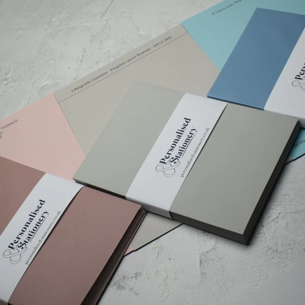 "Design and buy your personalised A5 Letterhead Colorata from Personalsied Stationery. Suppliers of luxurious personalised social stationery since 2003."