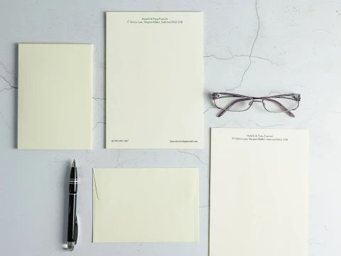 "Design and buy your personalised A5 Letterhead Textured Laid from Personalsied Stationery. Suppliers of luxurious personalised social stationery since 2003."